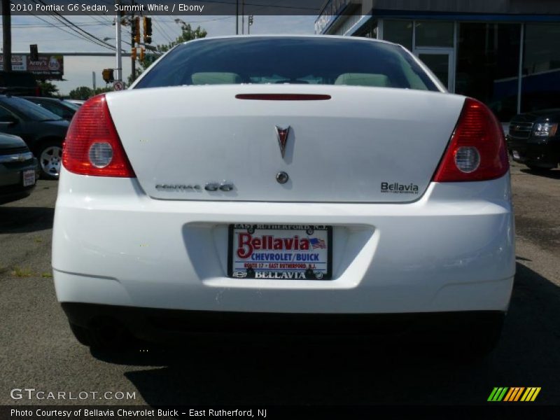 Summit White / Ebony 2010 Pontiac G6 Sedan