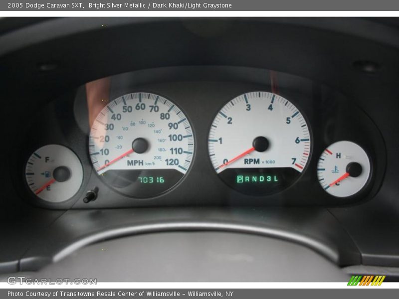 Bright Silver Metallic / Dark Khaki/Light Graystone 2005 Dodge Caravan SXT