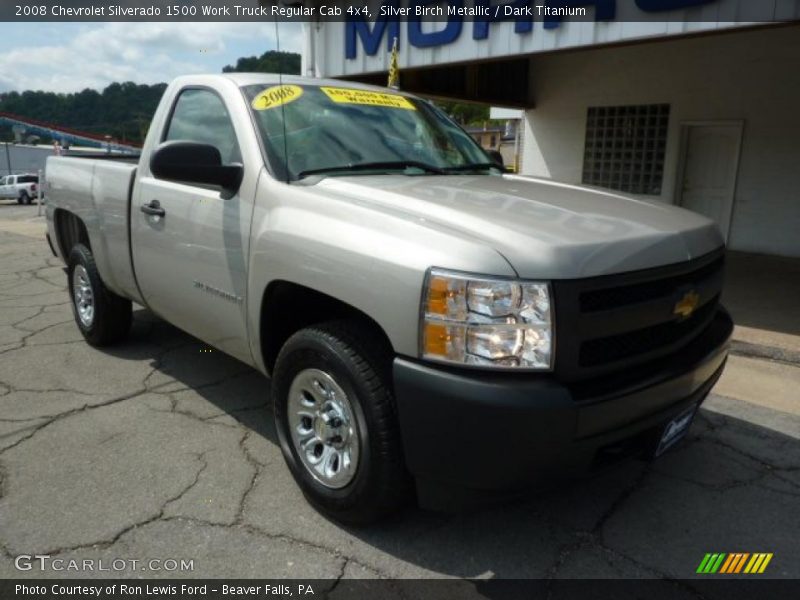 Silver Birch Metallic / Dark Titanium 2008 Chevrolet Silverado 1500 Work Truck Regular Cab 4x4