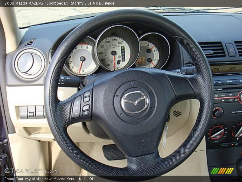 Stormy Blue Mica / Beige 2008 Mazda MAZDA3 i Sport Sedan