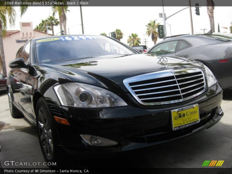 Black / Black 2008 Mercedes-Benz S 550 Sedan
