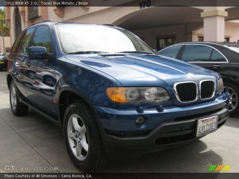 Topaz Blue Metallic / Beige 2001 BMW X5 3.0i