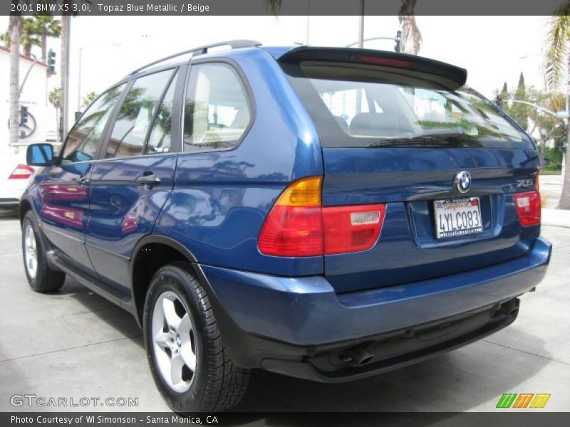 Topaz Blue Metallic / Beige 2001 BMW X5 3.0i