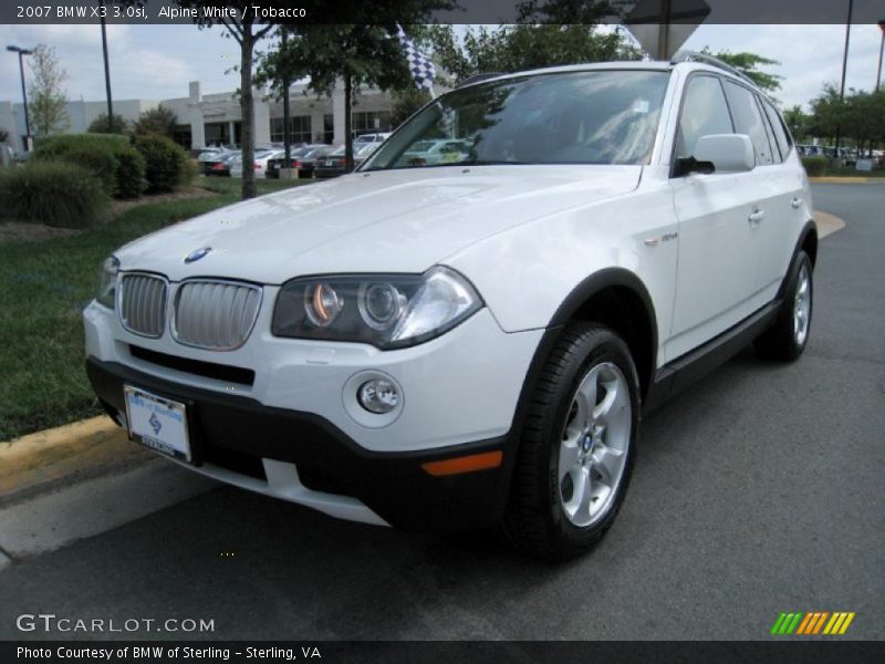 Alpine White / Tobacco 2007 BMW X3 3.0si