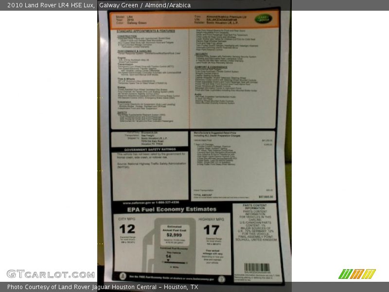 Galway Green / Almond/Arabica 2010 Land Rover LR4 HSE Lux