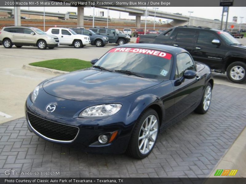 Stormy Blue Mica / Dune Beige 2010 Mazda MX-5 Miata Grand Touring Hard Top Roadster