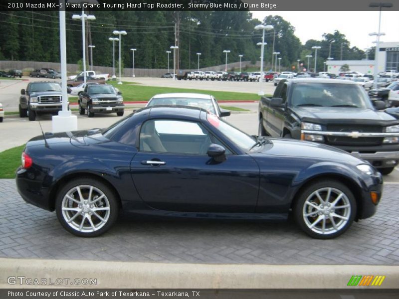 Stormy Blue Mica / Dune Beige 2010 Mazda MX-5 Miata Grand Touring Hard Top Roadster