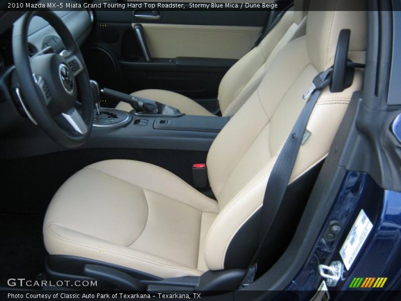 Stormy Blue Mica / Dune Beige 2010 Mazda MX-5 Miata Grand Touring Hard Top Roadster