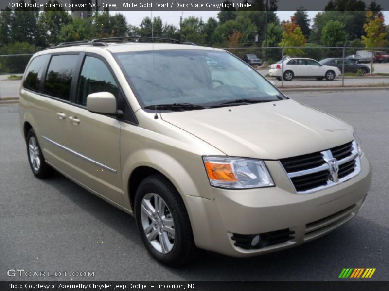 White Gold Pearl / Dark Slate Gray/Light Shale 2010 Dodge Grand Caravan SXT Crew