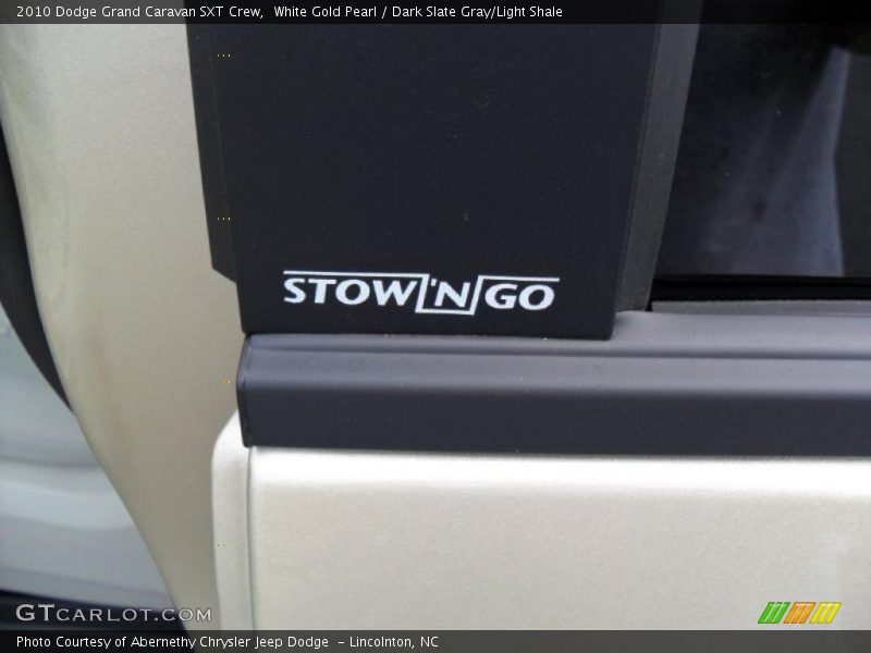 White Gold Pearl / Dark Slate Gray/Light Shale 2010 Dodge Grand Caravan SXT Crew