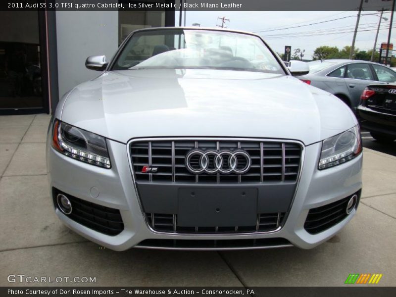 Ice Silver Metallic / Black Milano Leather 2011 Audi S5 3.0 TFSI quattro Cabriolet