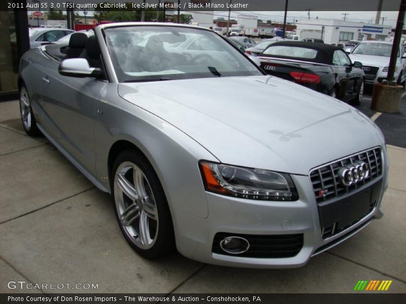 Ice Silver Metallic / Black Milano Leather 2011 Audi S5 3.0 TFSI quattro Cabriolet