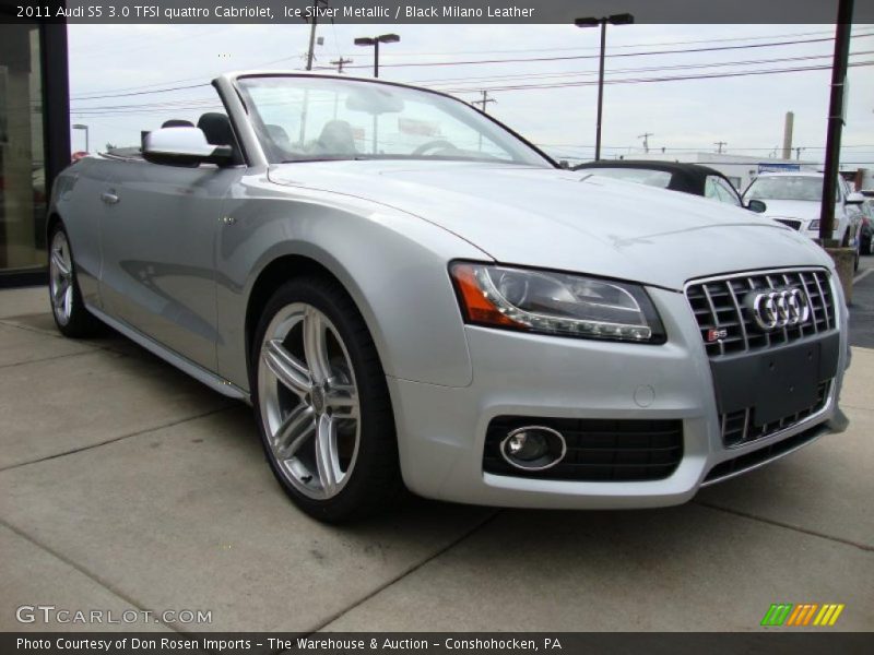Ice Silver Metallic / Black Milano Leather 2011 Audi S5 3.0 TFSI quattro Cabriolet