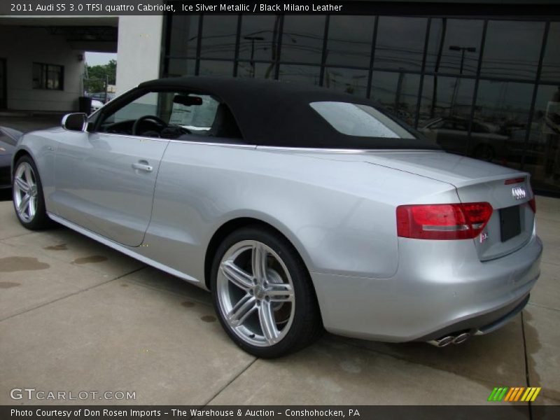 Ice Silver Metallic / Black Milano Leather 2011 Audi S5 3.0 TFSI quattro Cabriolet