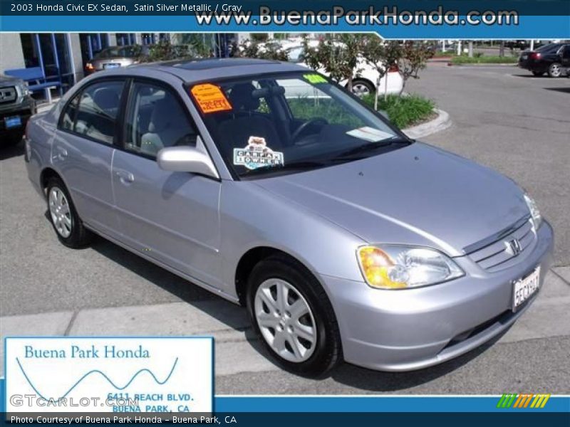 Satin Silver Metallic / Gray 2003 Honda Civic EX Sedan