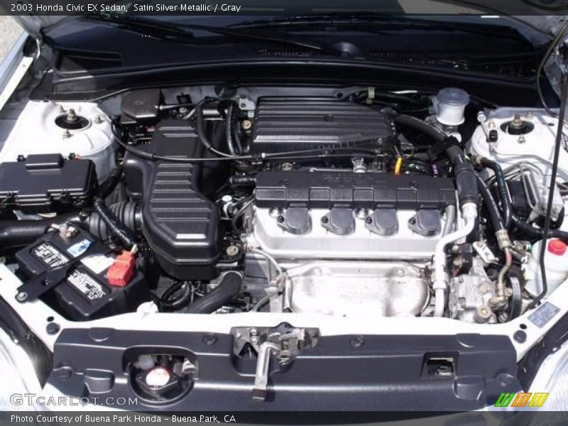 Satin Silver Metallic / Gray 2003 Honda Civic EX Sedan