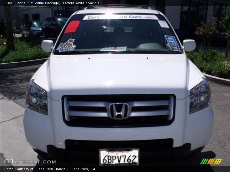 Taffeta White / Saddle 2008 Honda Pilot Value Package