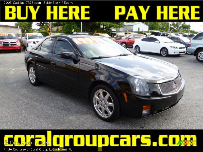 Sable Black / Ebony 2003 Cadillac CTS Sedan