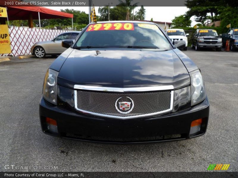 Sable Black / Ebony 2003 Cadillac CTS Sedan