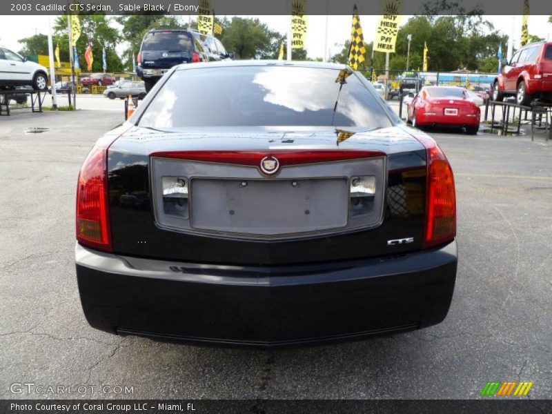 Sable Black / Ebony 2003 Cadillac CTS Sedan