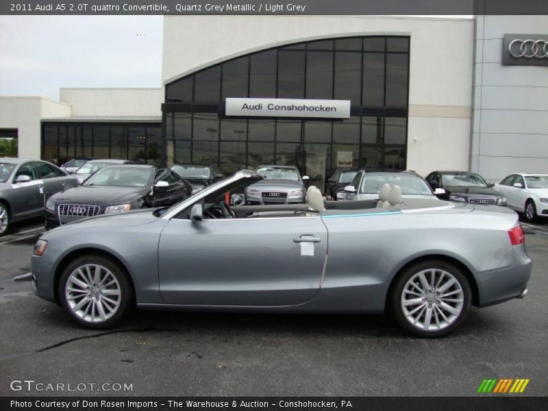 Quartz Grey Metallic / Light Grey 2011 Audi A5 2.0T quattro Convertible