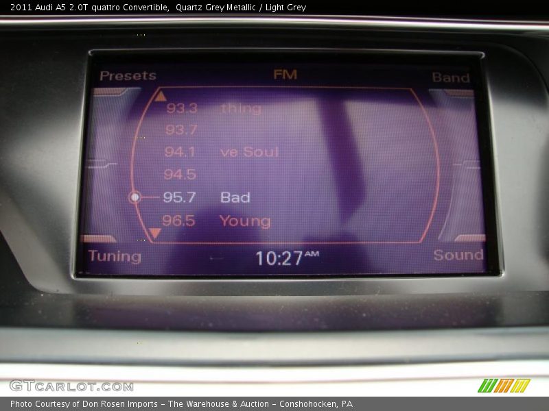 Quartz Grey Metallic / Light Grey 2011 Audi A5 2.0T quattro Convertible