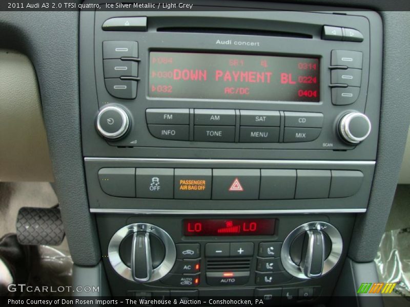 Ice Silver Metallic / Light Grey 2011 Audi A3 2.0 TFSI quattro