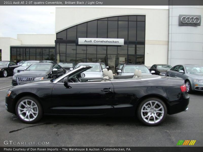 Brilliant Black / Light Grey 2011 Audi A5 2.0T quattro Convertible