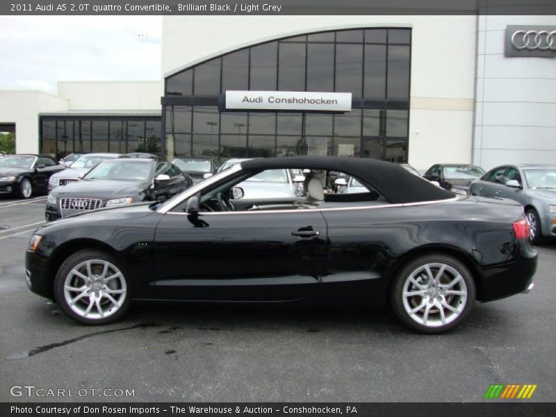 Brilliant Black / Light Grey 2011 Audi A5 2.0T quattro Convertible