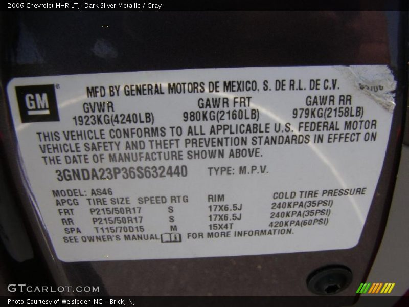 Dark Silver Metallic / Gray 2006 Chevrolet HHR LT
