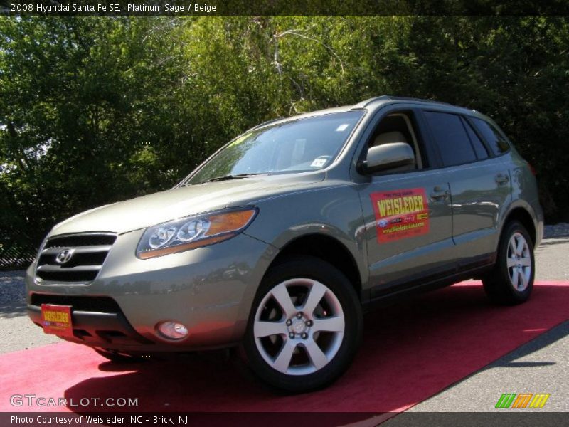 Platinum Sage / Beige 2008 Hyundai Santa Fe SE