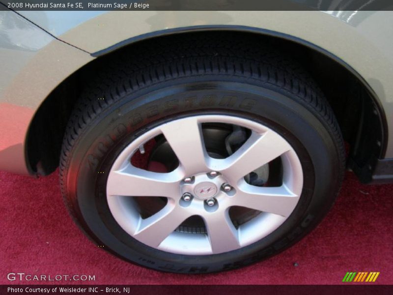 Platinum Sage / Beige 2008 Hyundai Santa Fe SE