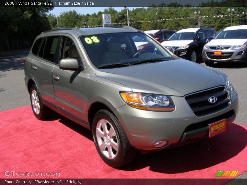 Platinum Sage / Beige 2008 Hyundai Santa Fe SE