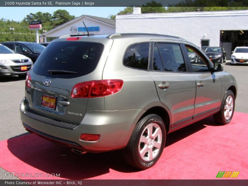 Platinum Sage / Beige 2008 Hyundai Santa Fe SE