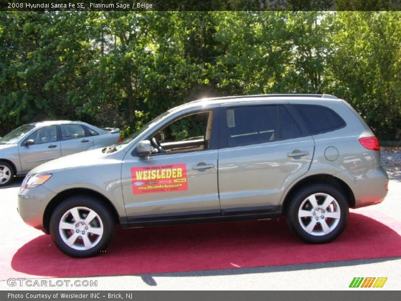 Platinum Sage / Beige 2008 Hyundai Santa Fe SE