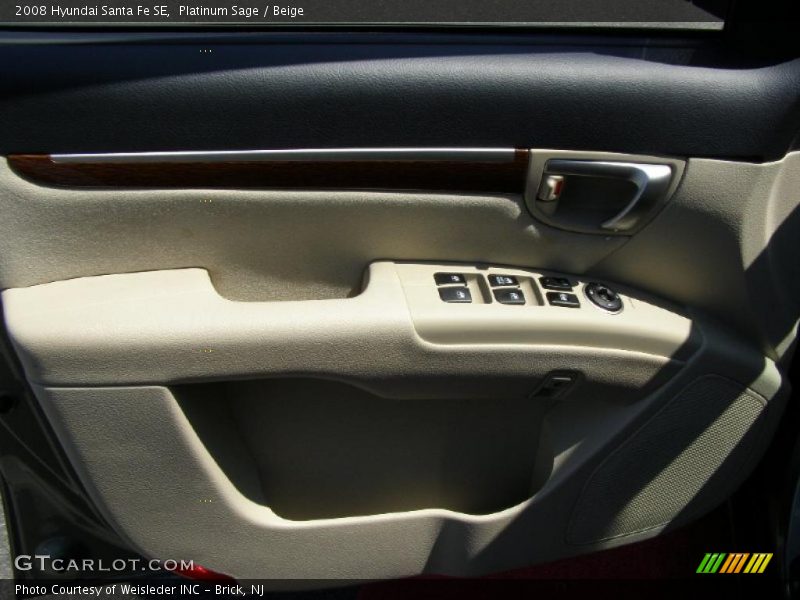 Platinum Sage / Beige 2008 Hyundai Santa Fe SE