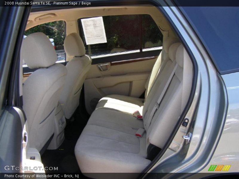 Platinum Sage / Beige 2008 Hyundai Santa Fe SE