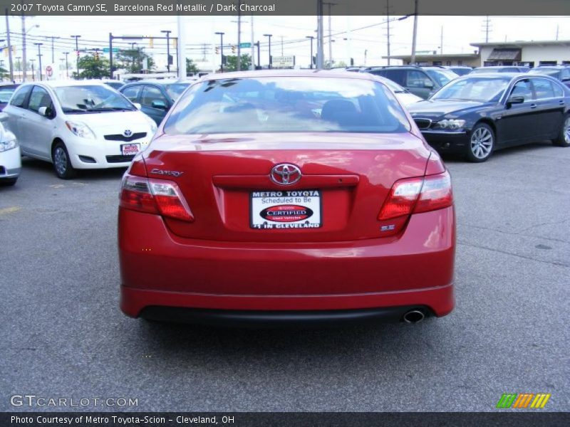 Barcelona Red Metallic / Dark Charcoal 2007 Toyota Camry SE