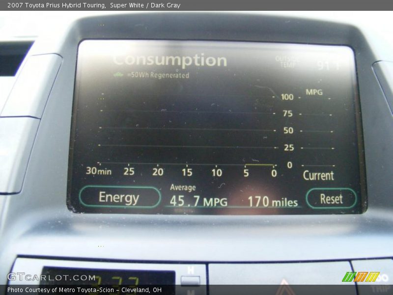 Super White / Dark Gray 2007 Toyota Prius Hybrid Touring