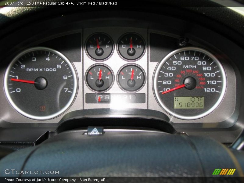 Bright Red / Black/Red 2007 Ford F150 FX4 Regular Cab 4x4
