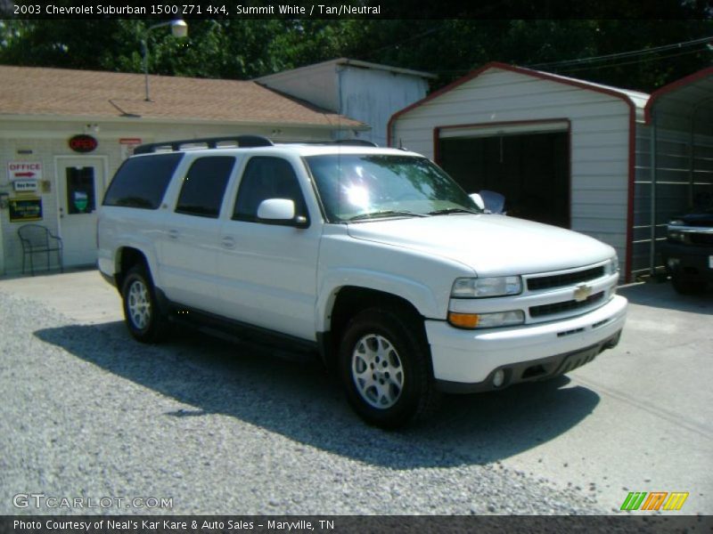 Summit White / Tan/Neutral 2003 Chevrolet Suburban 1500 Z71 4x4