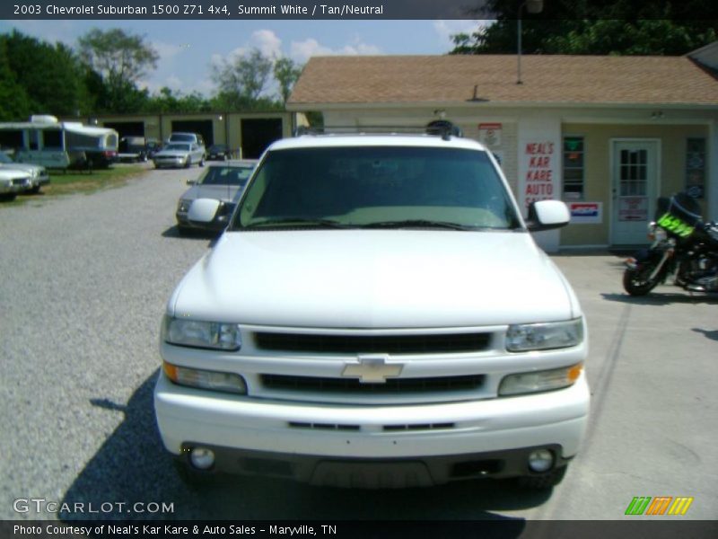 Summit White / Tan/Neutral 2003 Chevrolet Suburban 1500 Z71 4x4