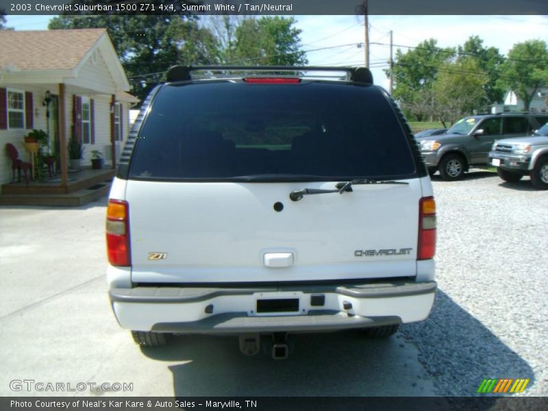 Summit White / Tan/Neutral 2003 Chevrolet Suburban 1500 Z71 4x4
