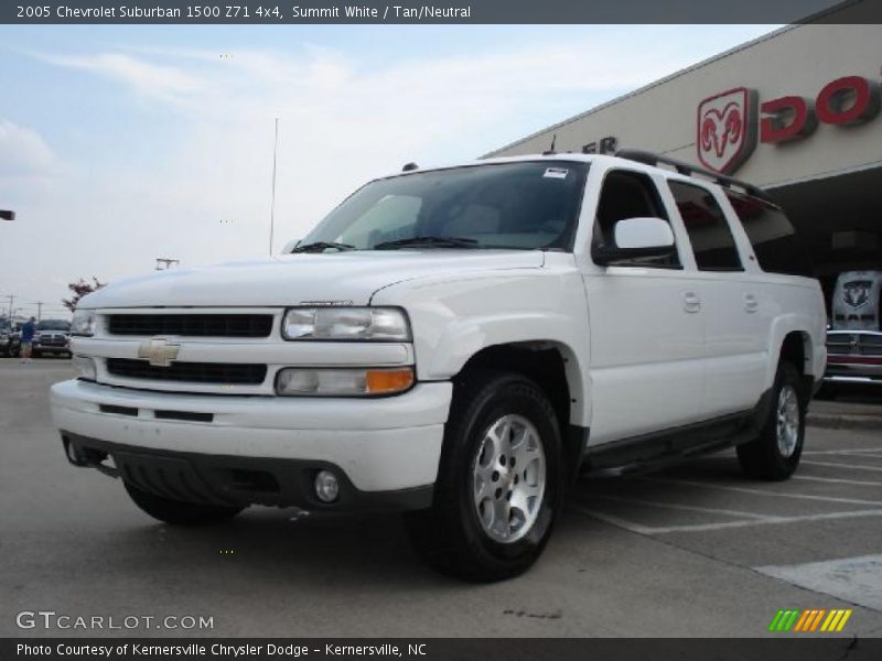 Summit White / Tan/Neutral 2005 Chevrolet Suburban 1500 Z71 4x4