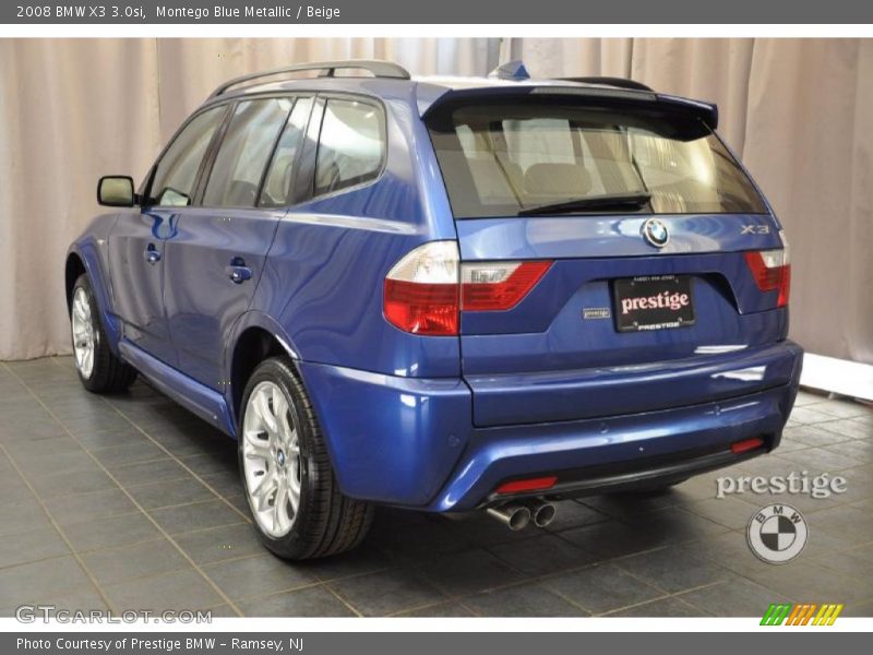 Montego Blue Metallic / Beige 2008 BMW X3 3.0si
