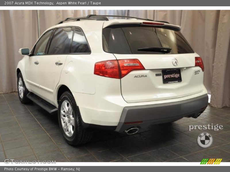 Aspen White Pearl / Taupe 2007 Acura MDX Technology