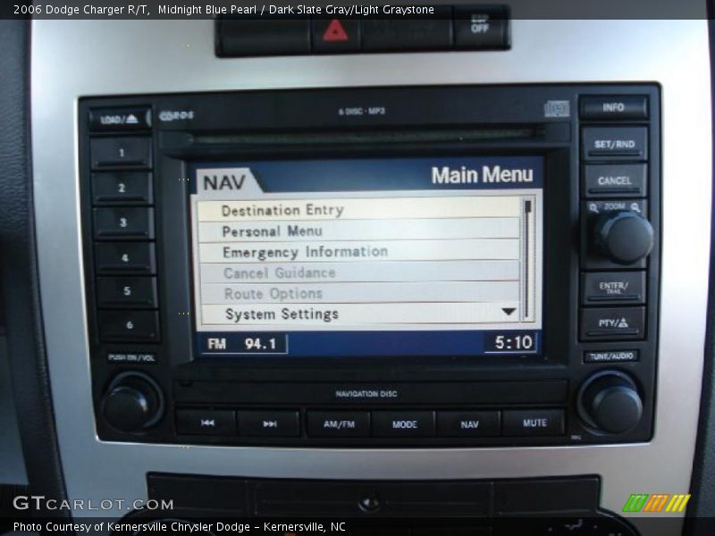 Midnight Blue Pearl / Dark Slate Gray/Light Graystone 2006 Dodge Charger R/T