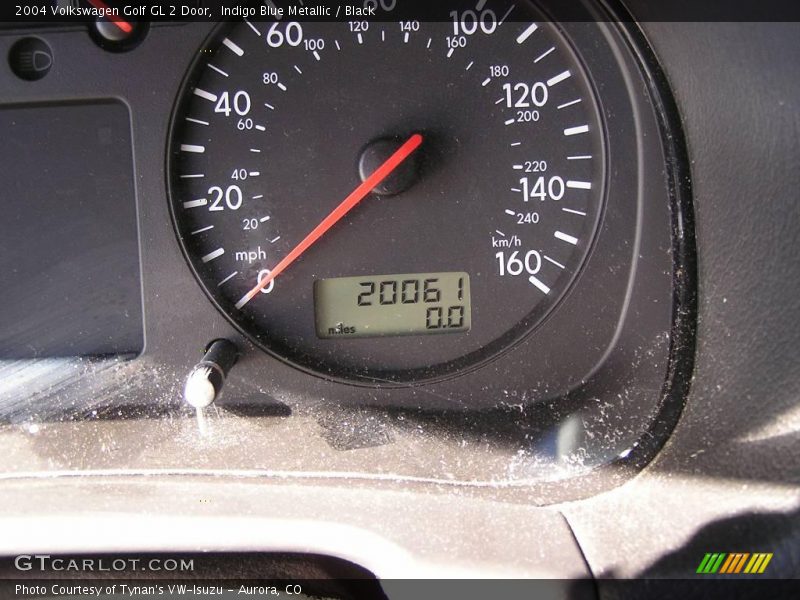 Indigo Blue Metallic / Black 2004 Volkswagen Golf GL 2 Door