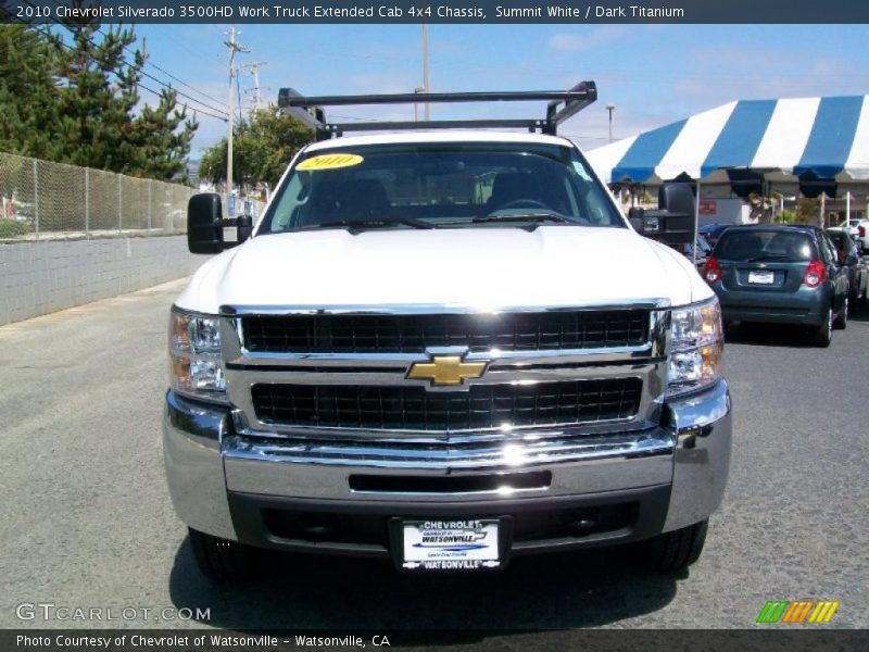Summit White / Dark Titanium 2010 Chevrolet Silverado 3500HD Work Truck Extended Cab 4x4 Chassis