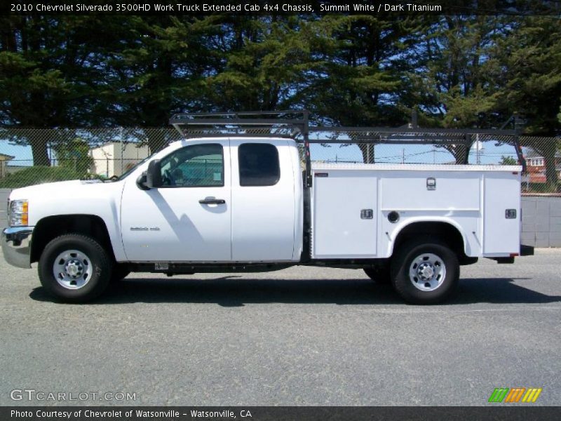Summit White / Dark Titanium 2010 Chevrolet Silverado 3500HD Work Truck Extended Cab 4x4 Chassis